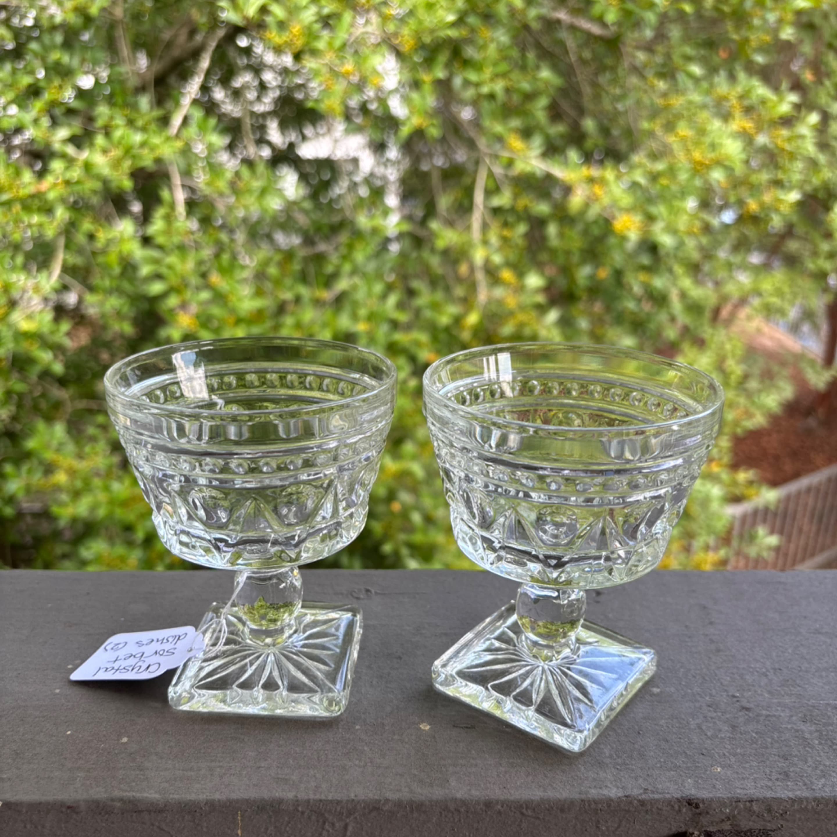 Crystal sorbet dishes set of 2