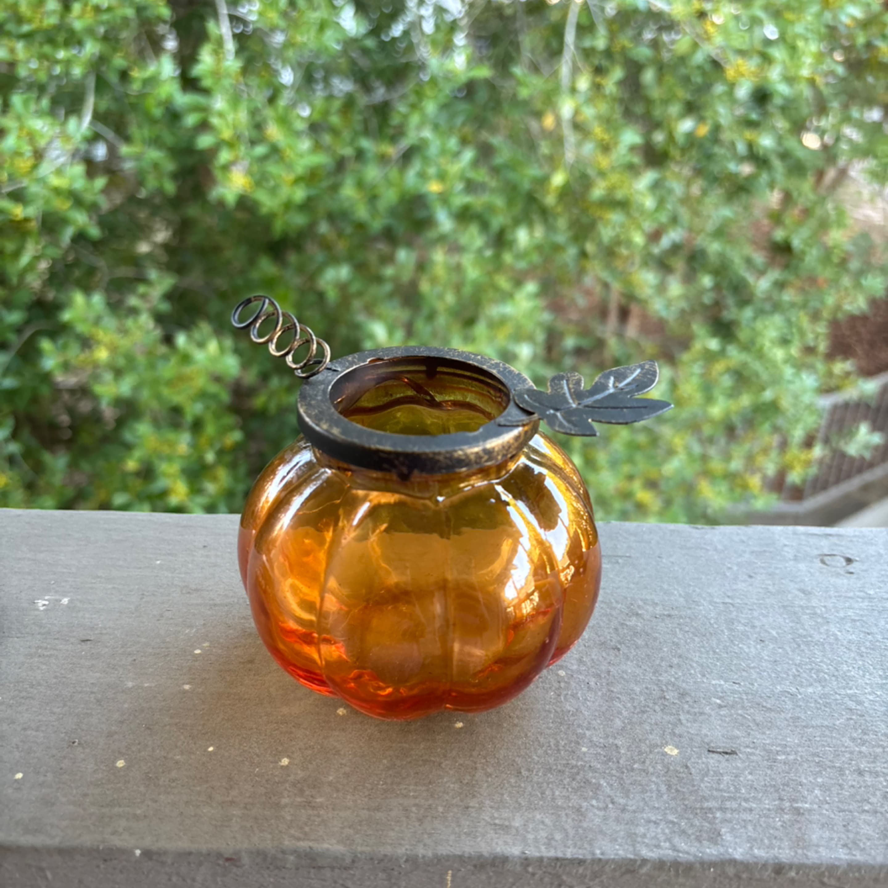 Pumpkin votive holder
