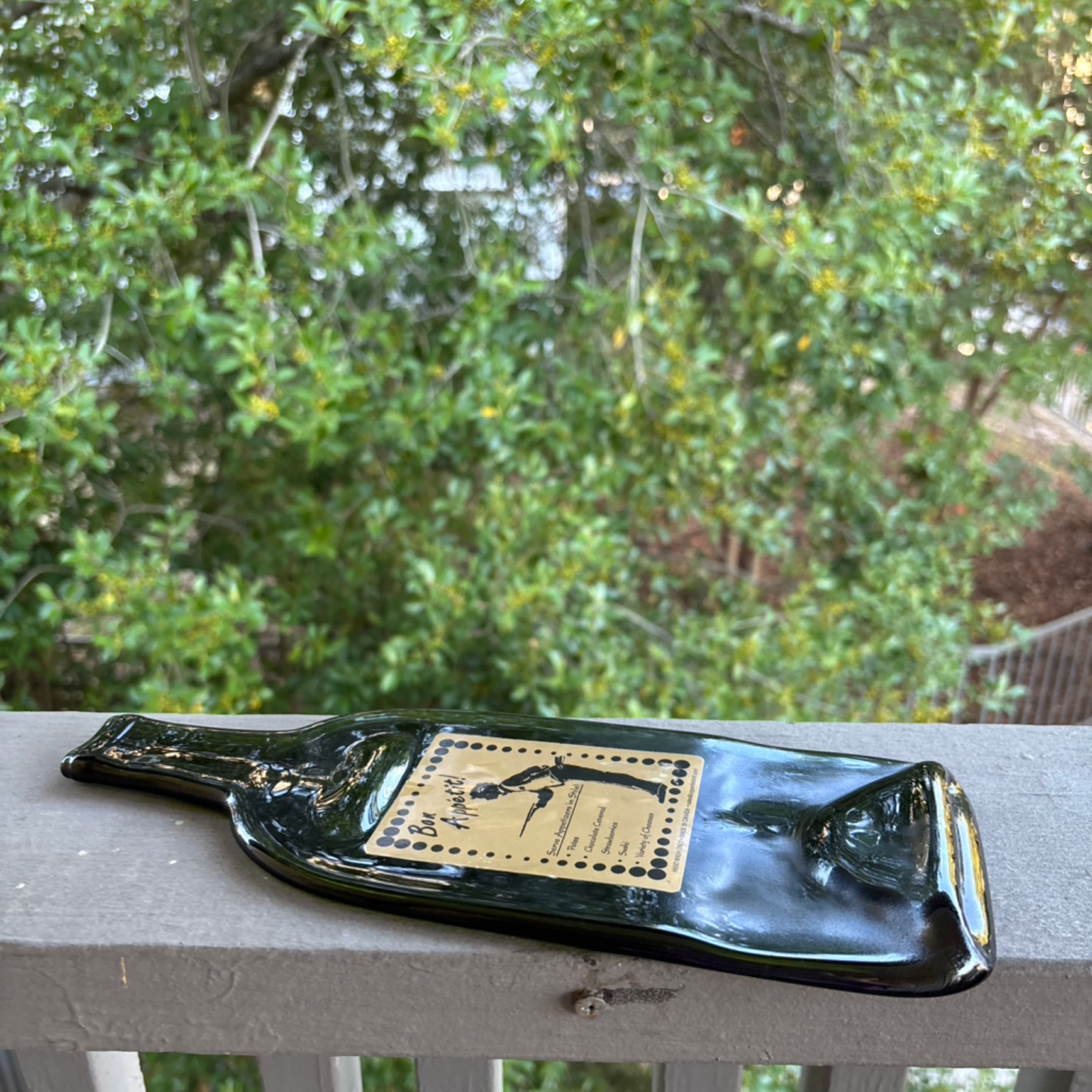 Wine bottle cheese plate