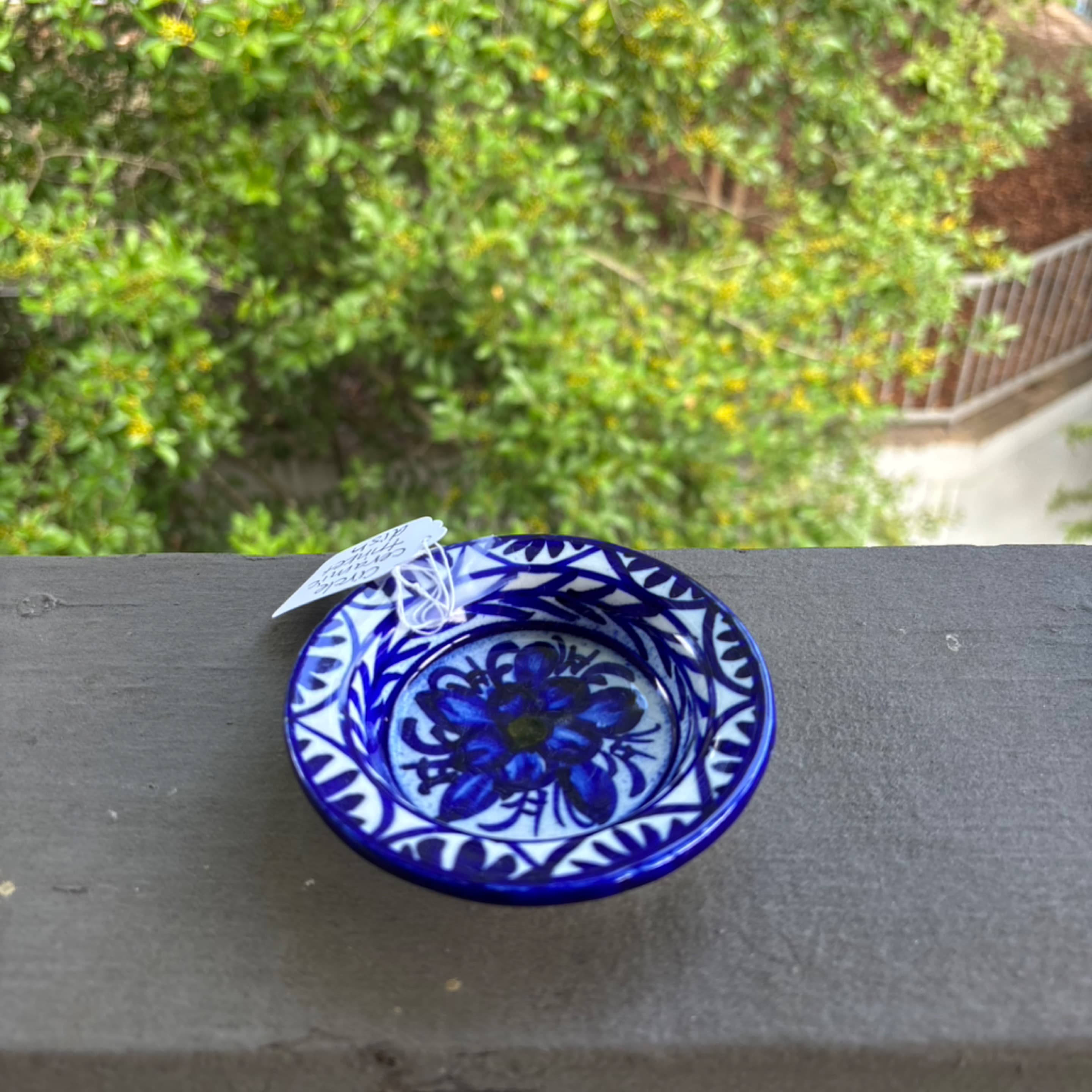 Round painted trinket dish