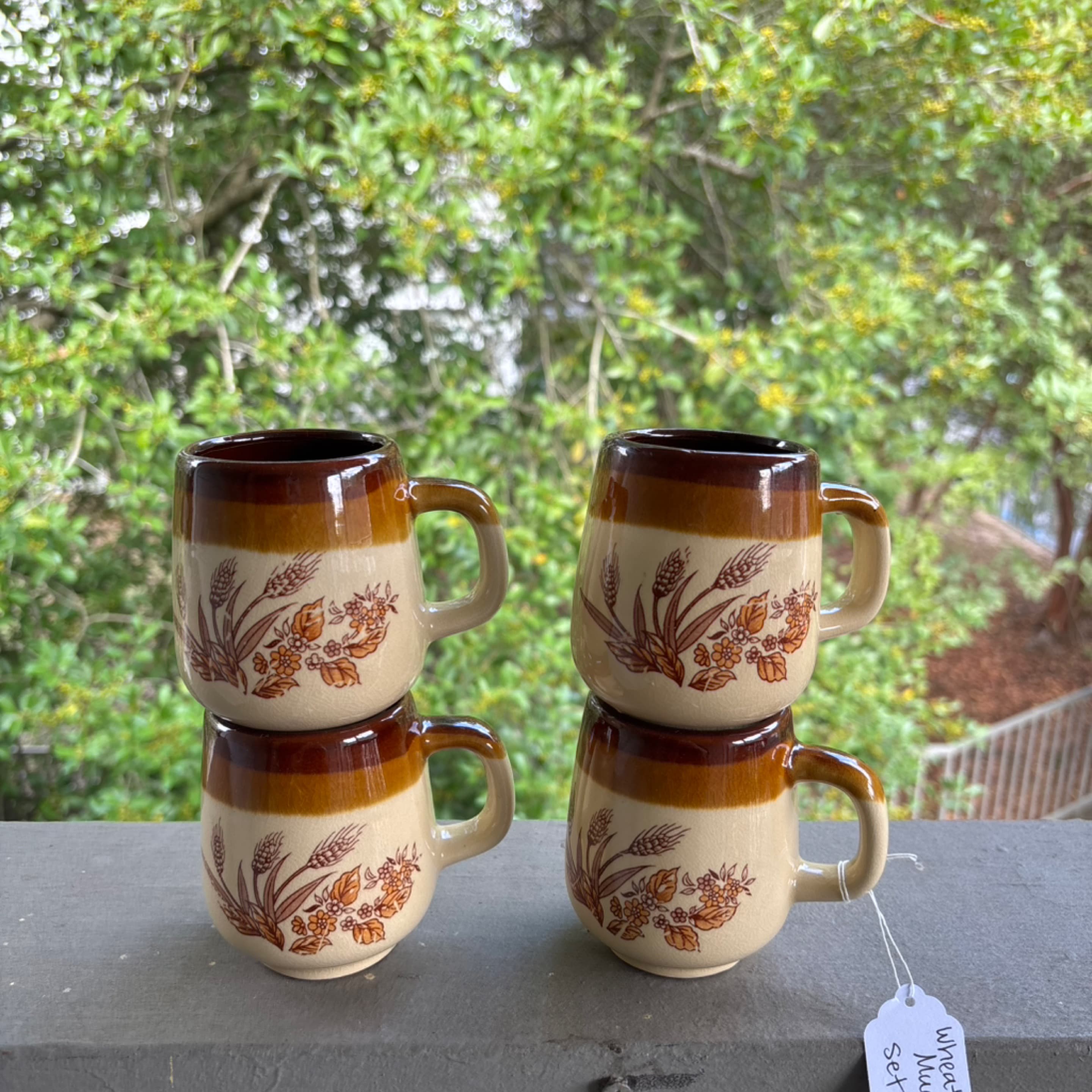 Wheat mugs set of 4