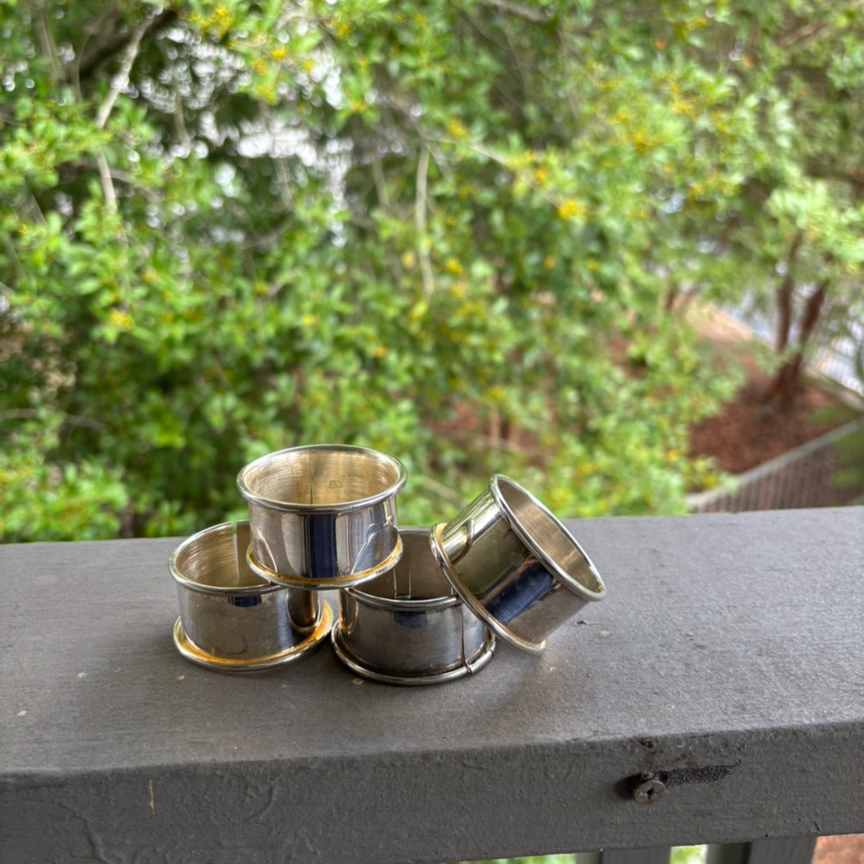 Silver napkin rings - set of 4
