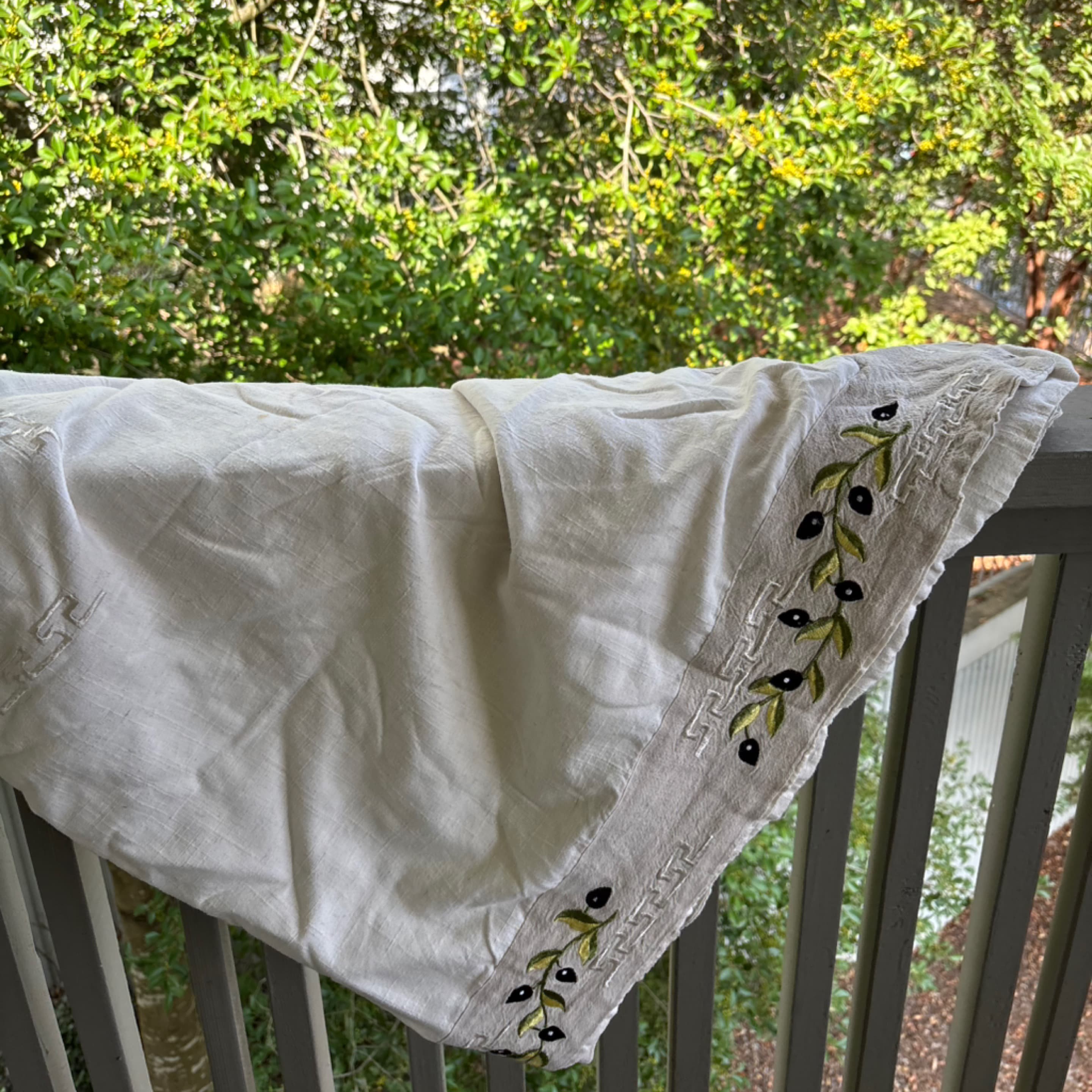 Olive tablecloth