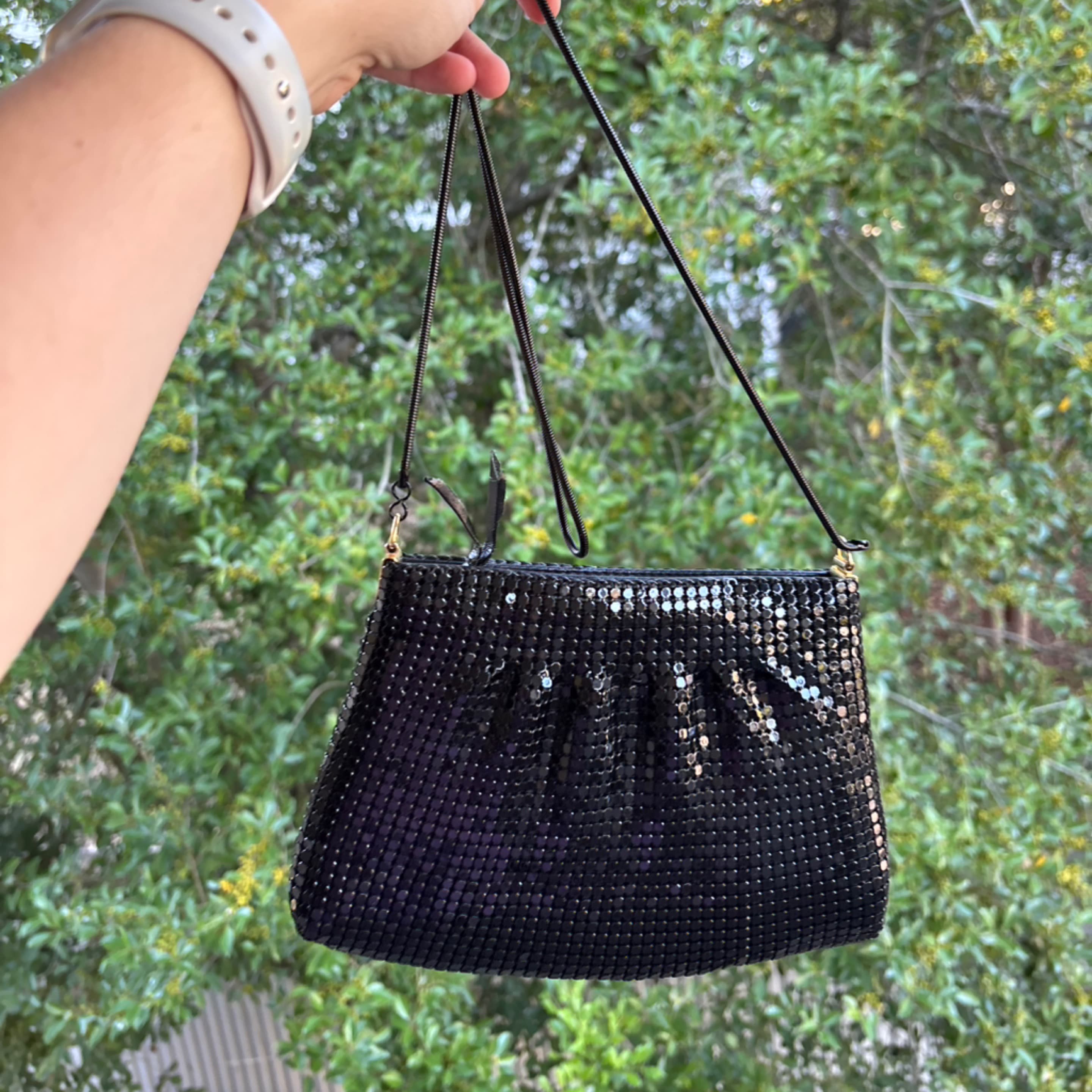 Black sequin event purse